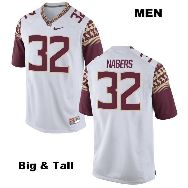 Men's NCAA Nike Florida State Seminoles #32 Gabe Nabers College Big & Tall White Stitched Authentic Football Jersey EHI1269PR